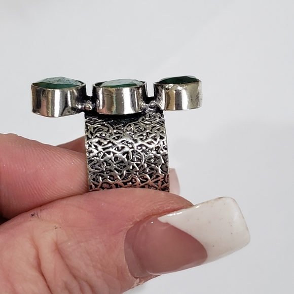 Sakota, Emerald gemstone 925 silver ring - Picture 10 of 15